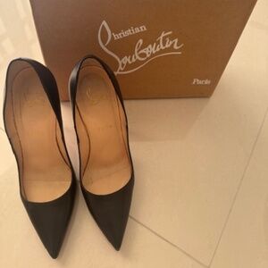 Christian Louboutin So Kate 120 Black Kid Leather Heels Shoes Size 38,US7.5
